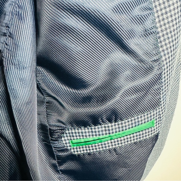 Greg Norman For Tasso Elba Blue Checkered Blazer Size 40R - Picture 9 of 12
